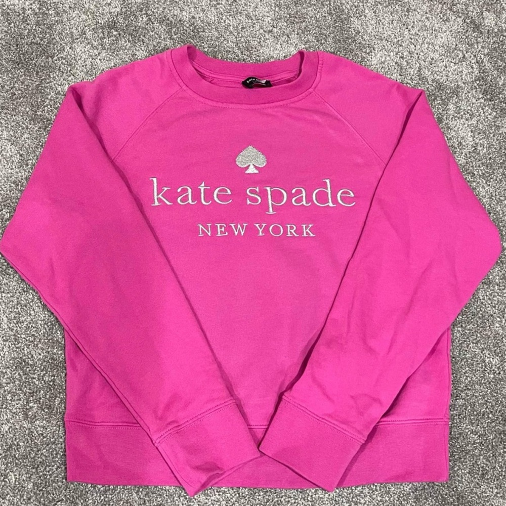 Kate Spade Pink Embroidered Logo Sweatshirt